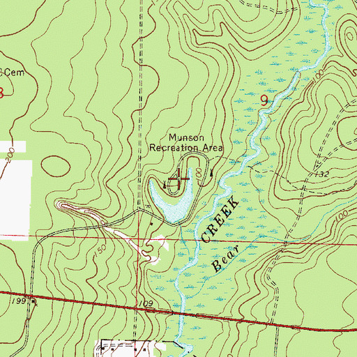 Topographic Map of Munson Recreation Area, FL