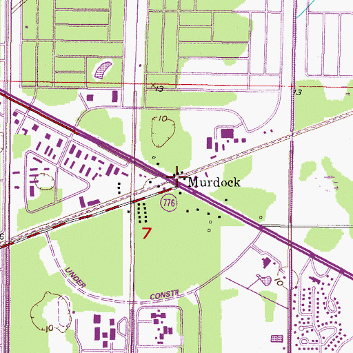 Topographic Map of Murdock, FL