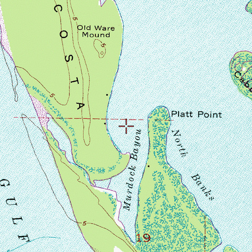 Topographic Map of Murdock Bayou, FL