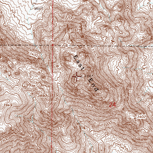 Topographic Map of East End, AZ