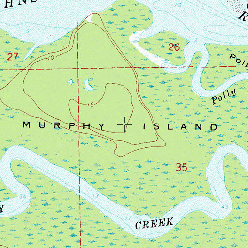 Topographic Map of Murphy Island, FL