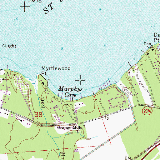 Topographic Map of Murphys Cove, FL
