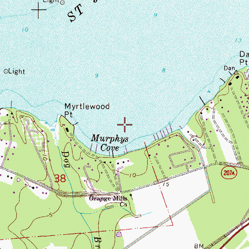 Topographic Map of Murphys Cove, FL