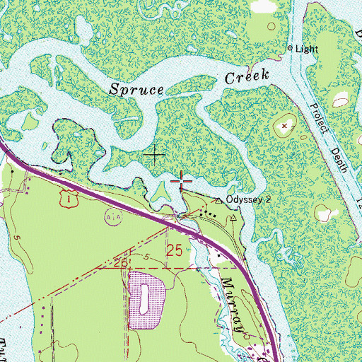 Topographic Map of Murray Creek, FL