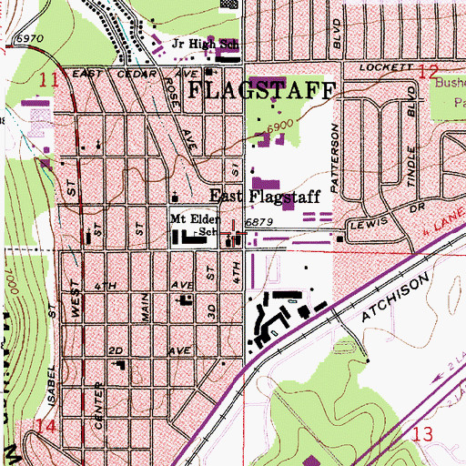 Topographic Map of East Flagstaff, AZ