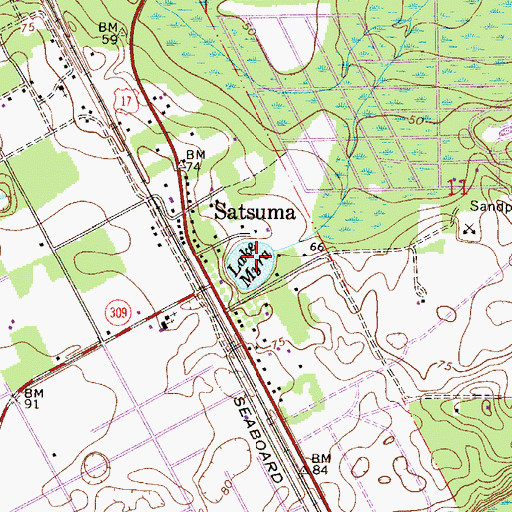 Topographic Map of Lake Myra, FL