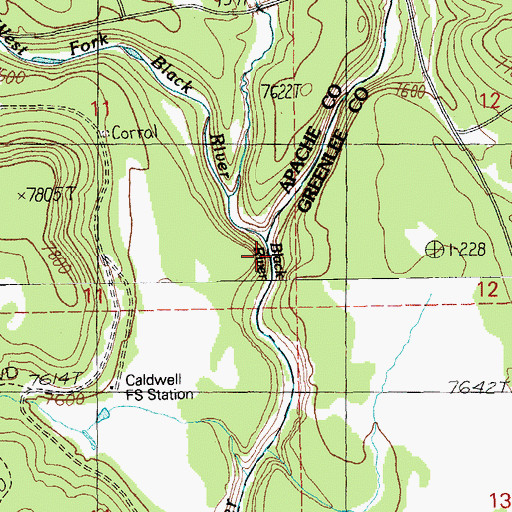 Topographic Map of East Fork Black River, AZ