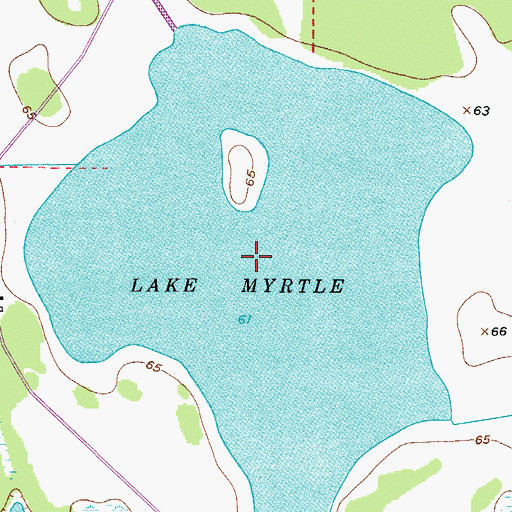 Topographic Map of Lake Myrtle, FL