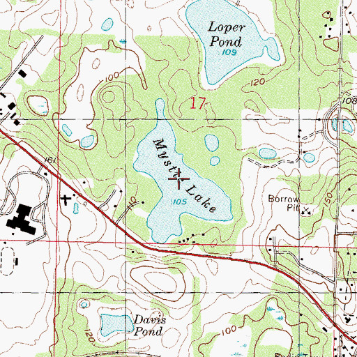 Topographic Map of Mystic Lake, FL