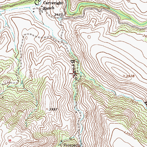 Topographic Map of East Fork Bronco Creek, AZ