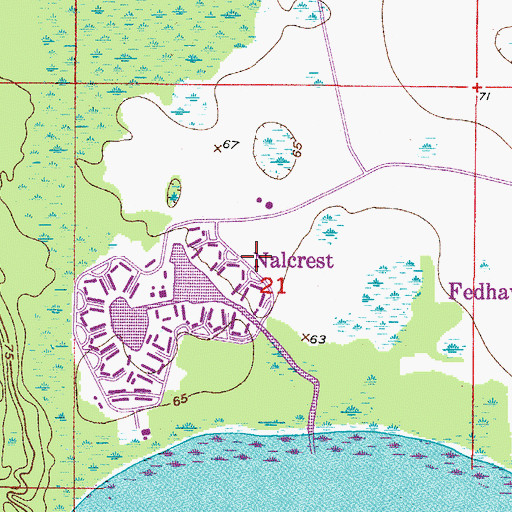 Topographic Map of Nalcrest, FL
