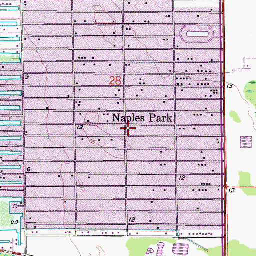 Topographic Map of Naples Park, FL