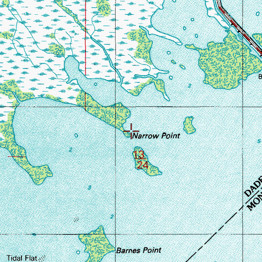 Topographic Map of Narrow Point, FL
