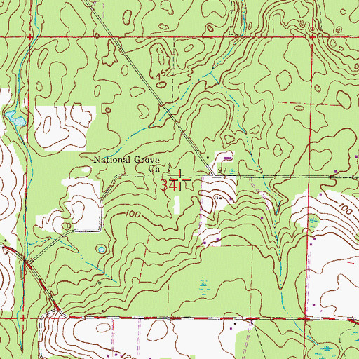 Topographic Map of National Grove Church, FL