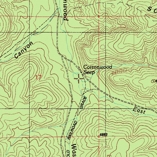 Topographic Map of East Fork Cottonwood Wash, AZ