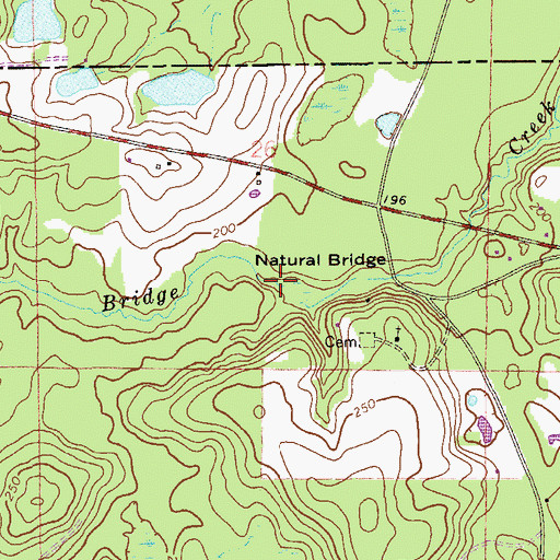 Topographic Map of Natural Bridge, FL