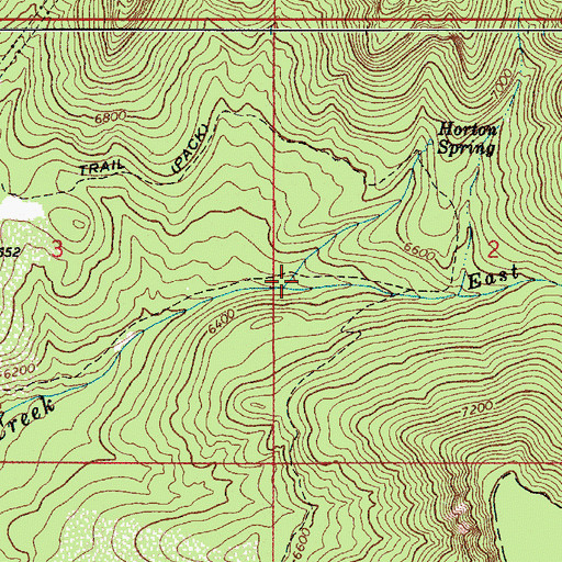 Topographic Map of East Fork Horton Creek, AZ