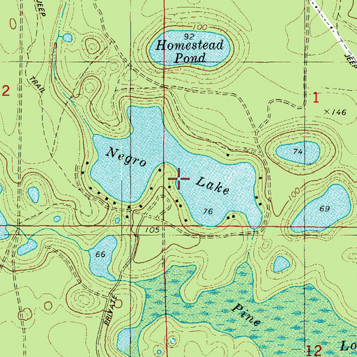 Topographic Map of Chain Lake, FL