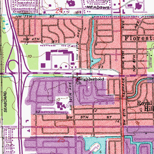 Topographic Map of Neighborhood Church, FL