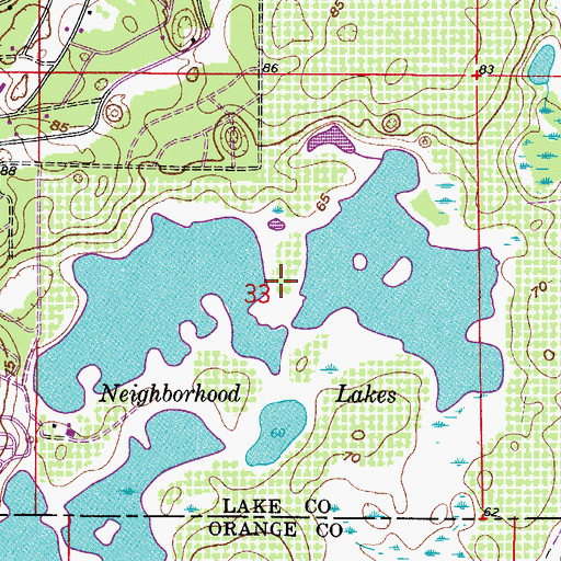 Topographic Map of Neighborhood Lakes, FL