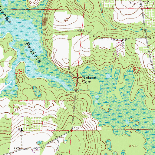 Topographic Map of Nelson - Starke Cemetery, FL