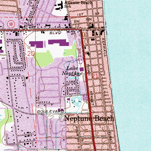 Topographic Map of Lake Neptune, FL
