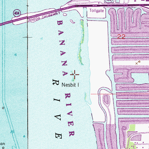 Topographic Map of Nesbit Island, FL