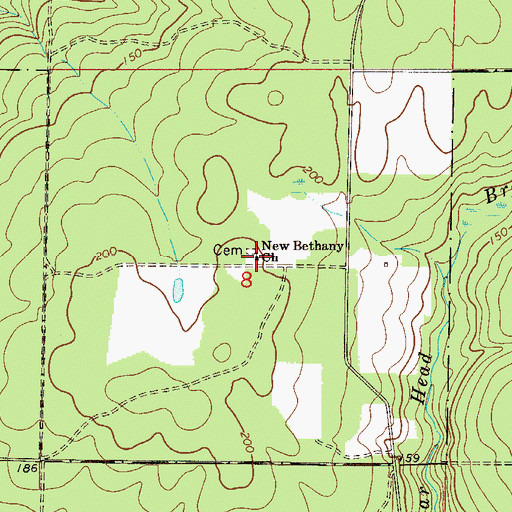 Topographic Map of New Bethany Church, FL