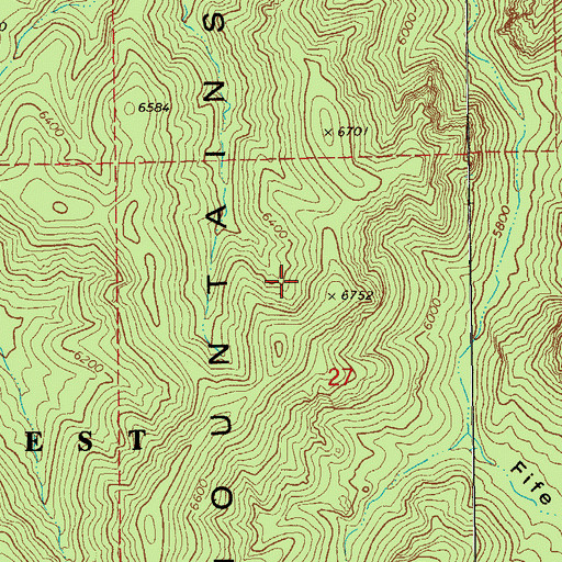 Topographic Map of Chiricahua Mountains, AZ