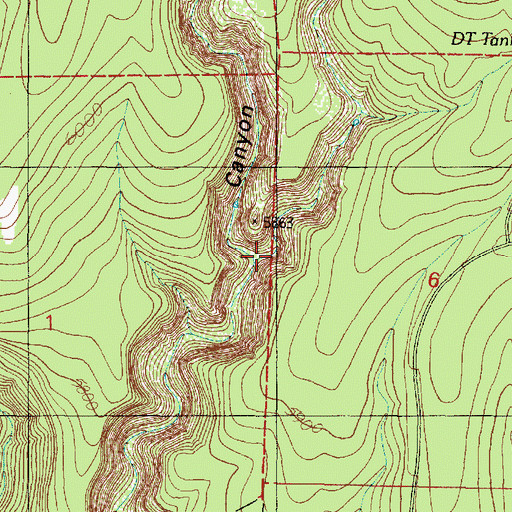Topographic Map of East Fork M C Canyon, AZ