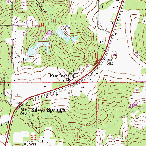 Topographic Map of New Bethel Church, FL