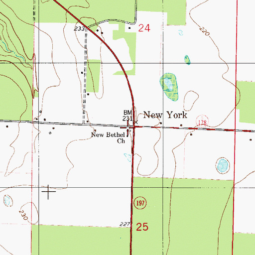 Topographic Map of New Bethel Church, FL