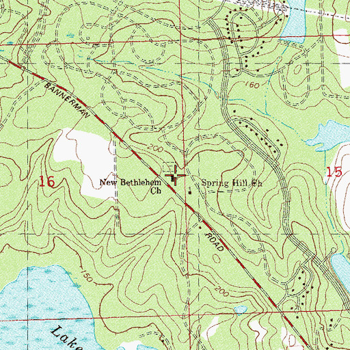 Topographic Map of New Bethlehem Church, FL