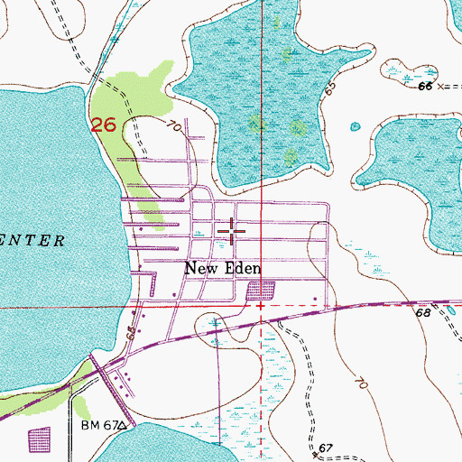 Topographic Map of New Eden, FL