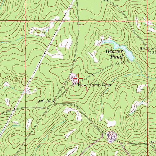Topographic Map of New Home Cemetery, FL