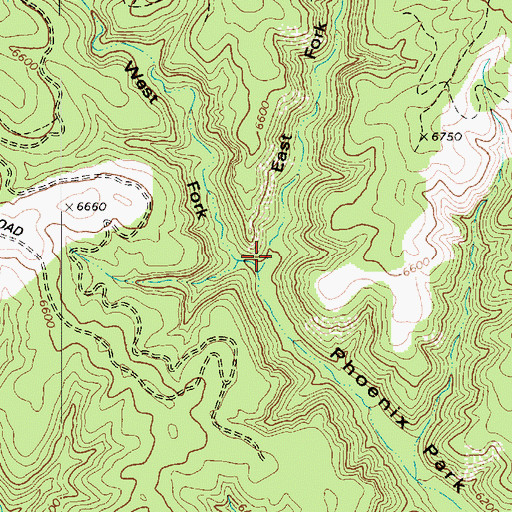 Topographic Map of East Fork Phoenix Park Canyon, AZ