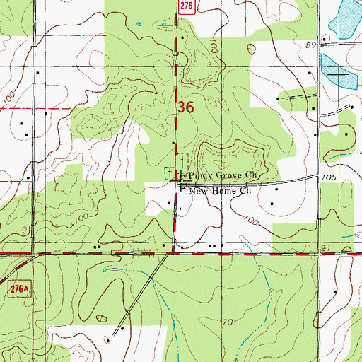 Topographic Map of New Home Church, FL