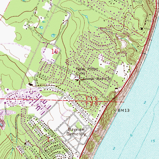 Topographic Map of New Hope Cemetery, FL