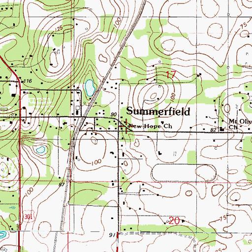Topographic Map of New Hope A M E Church, FL