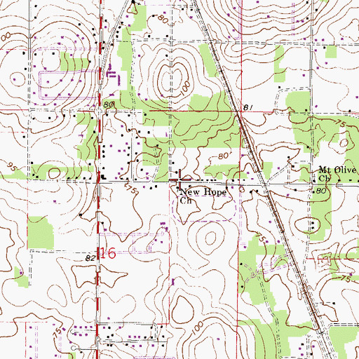 Topographic Map of New Hope Missionary Baptist Church, FL