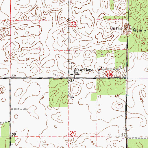 Topographic Map of New Hope Church, FL