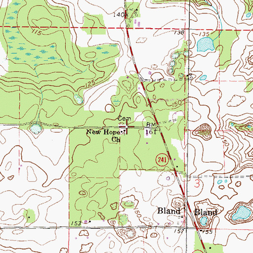 Topographic Map of Greater New Hope Missionary Baptist Church, FL