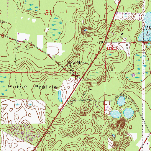 Topographic Map of New Hope Church, FL