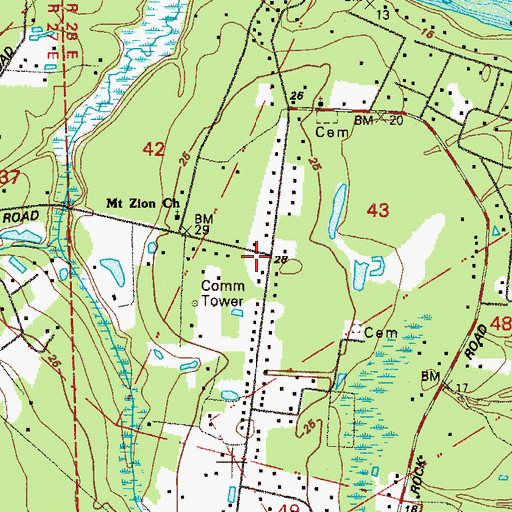 Topographic Map of New Hope Church, FL