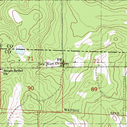 Topographic Map of New Hope Church, FL