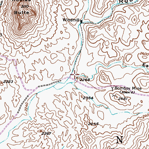 Topographic Map of East Fork Roblas Canyon, AZ