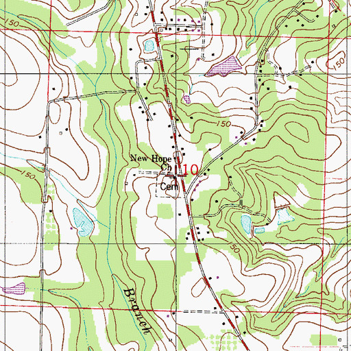 Topographic Map of New Hope Church, FL