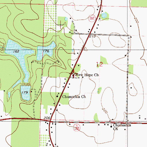 Topographic Map of New Hope Church, FL