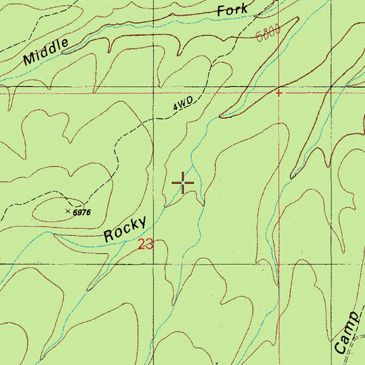 Topographic Map of East Fork Rocky Draw, AZ