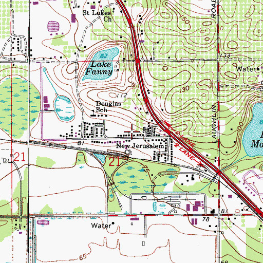 Topographic Map of New Jerusalem Church, FL